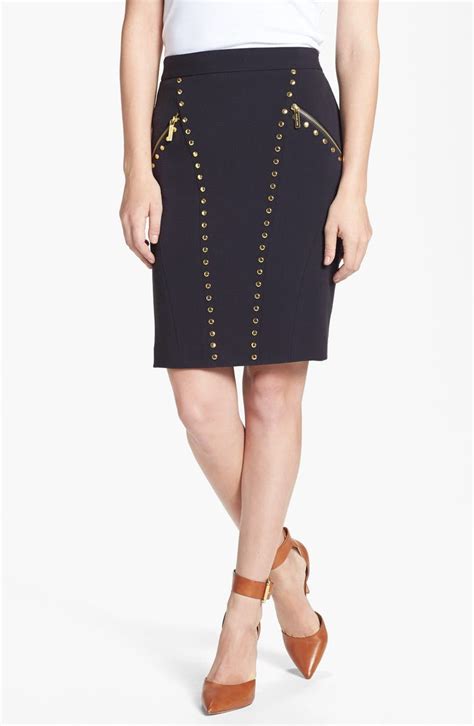 michael kors studded skirt|michael kors pencil skirt.